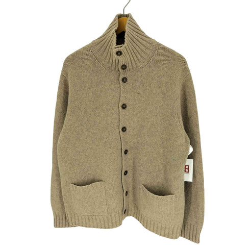 ランズエンド LANDS END ミックスカラー タートルネック ウール ニット カーディガン メンズ import:L