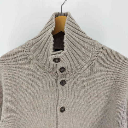 ランズエンド LANDS END ミックスカラー タートルネック ウール ニット カーディガン メンズ import:L