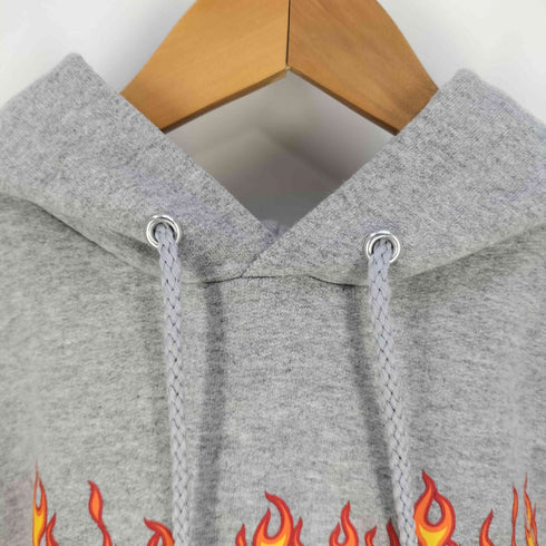 スラッシャー THRASHER ファイヤーパターン ロゴ プルオーバーパーカー メンズ import:M