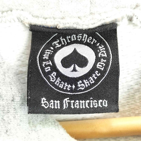 スラッシャー THRASHER ファイヤーパターン ロゴ プルオーバーパーカー メンズ import:M