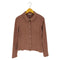 ザラ ZARA リブニット ポロ カーディガン レディース import:M