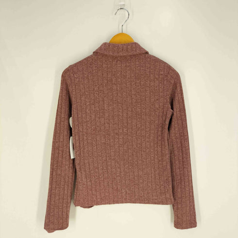 ザラ ZARA リブニット ポロ カーディガン レディース import:M