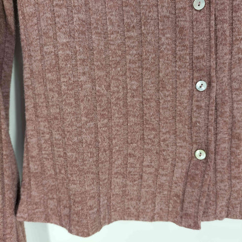 ザラ ZARA リブニット ポロ カーディガン レディース import:M