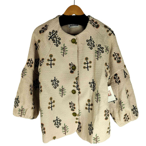 ホコモモラ Jocomomola 23aw Arbol 刺繍ノーカラージャケット レディース 40