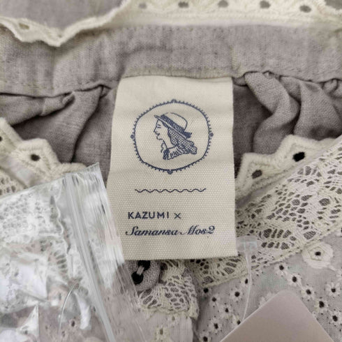 サマンサモスモス samansa Mos2 ×Kazumi リネンレースブラウス レディース FREE