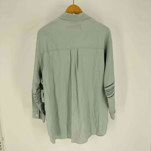 ザラ ZARA レース 刺繍 レーヨン ポリ シャツ レディース import:M