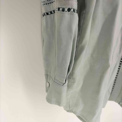 ザラ ZARA レース 刺繍 レーヨン ポリ シャツ レディース import:M