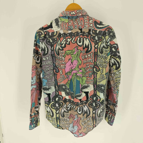 ピーエスポールスミス PS Paul Smith ロック ポップスター プリント 総柄 シャツ レディース import:M