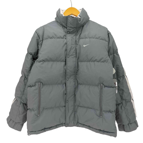 ナイキ NIKE 00S グレータグ スウッシュ刺繍 サイドライン スタンドカラー ダウン ジャケット メンズ import:L
