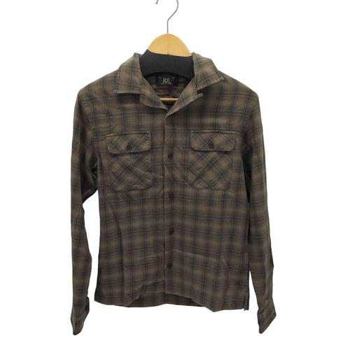 ダブルアールエルラルフローレン RRL RALPH LAUREN CARTER CAMP LONG SLEEVE SPORT SHIRT L/S 開襟チェックシャツ メンズ import:XS
