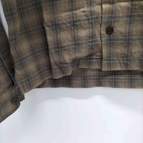 ダブルアールエルラルフローレン RRL RALPH LAUREN CARTER CAMP LONG SLEEVE SPORT SHIRT L/S 開襟チェックシャツ メンズ import:XS