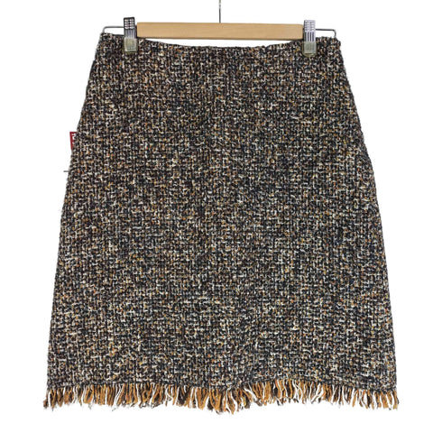 マックスマーラ MAX MARA ツイードフリンジスカート 五分丈 レディース JPN:36
