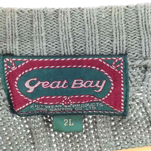 GREAT BAY ケーブル コットン ニット メンズ 2L