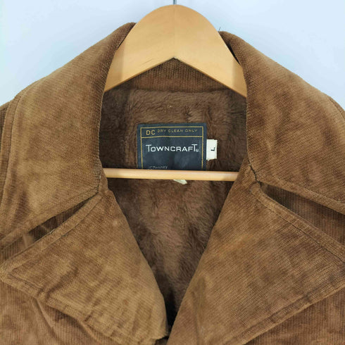 ぺニーズタウンクラフト PENNEYS TOWNCRAFT 70s 黒タグ 裏ボア ベルテッド コーデュロイ ランチコート メンズ import:L