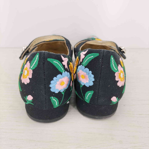 ケイトスペード Kate spade ポインテッドトゥ フラワー刺繍 ストラップシューズ レディース 6.5B