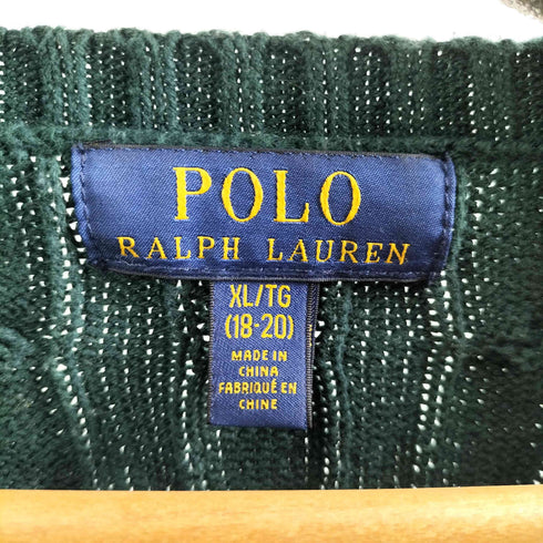 ポロラルフローレン POLO RALPH LAUREN ケーブルニット スモールポニー刺繍 レディース import:XL