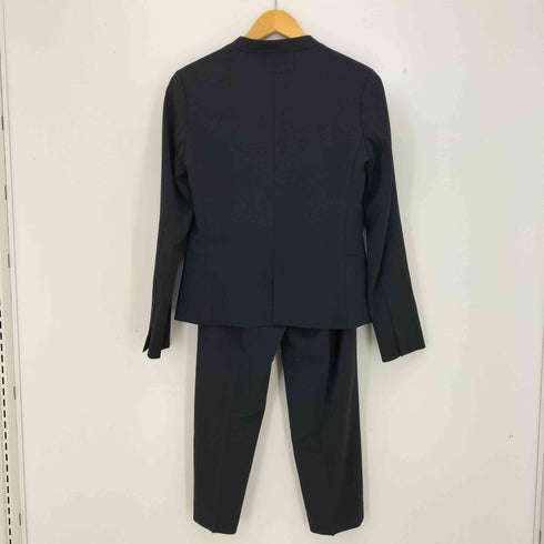 ユナイテッドアローズグリーンレーベルリラクシング UNITED ARROWS green label relaxing 手洗い可能/シルキーツイル ノーラペルジャケット テーパードパンツ セットアップ レディース 上下共に38