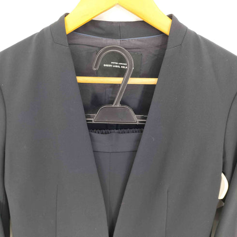 ユナイテッドアローズグリーンレーベルリラクシング UNITED ARROWS green label relaxing 手洗い可能/シルキーツイル ノーラペルジャケット テーパードパンツ セットアップ レディース 上下共に38