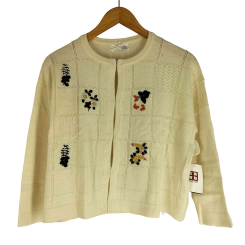 マルシャンブルドゥシャーム Malle chambre de charme 花刺繍 アンゴラ混カーディガン レディース FREE