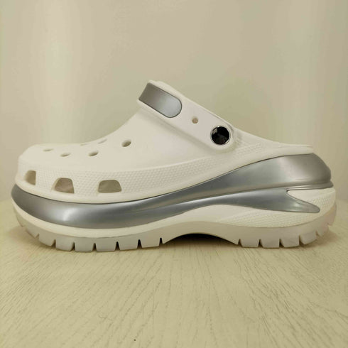 クロックス crocs Mega Crush Metallic Clog White/Silver メンズ 27cm