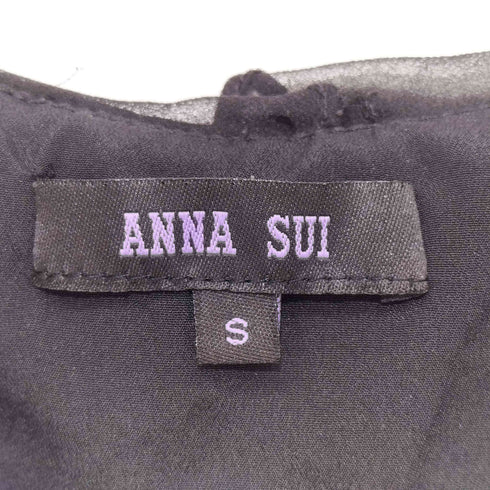 アナスイ ANNA SUI 刺繍デザイン 総シルク バルーンスリーブ チュニック ワンピース レディース S