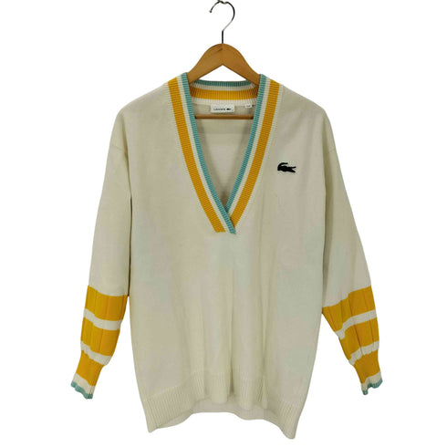 ラコステ LACOSTE V-neck Loose Fit Cotton Blend Sweater レディース import:S