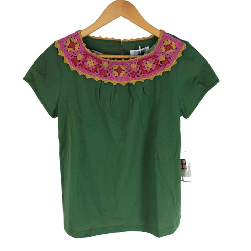 ホコモモラ Jocomomola 24SS CHURROS クロッシェモチーフ付Tシャツ レディース JPN:40