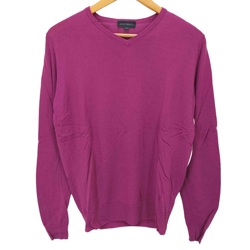 ジョンスメドレー JOHN SMEDLEY イギリス製 Vネックウールニット メンズ M