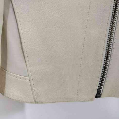 ヘルムートラング HELMUT LANG レザー切替ダブルジップパーカー レディース P