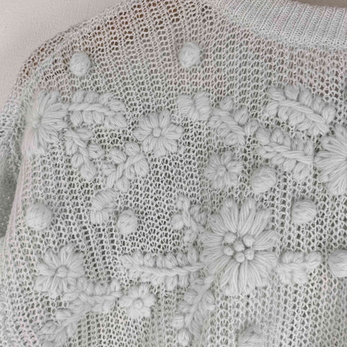 サマンサモスモス samansa Mos2 × kazumi リネン花刺繍2WAYニット レディース FREE