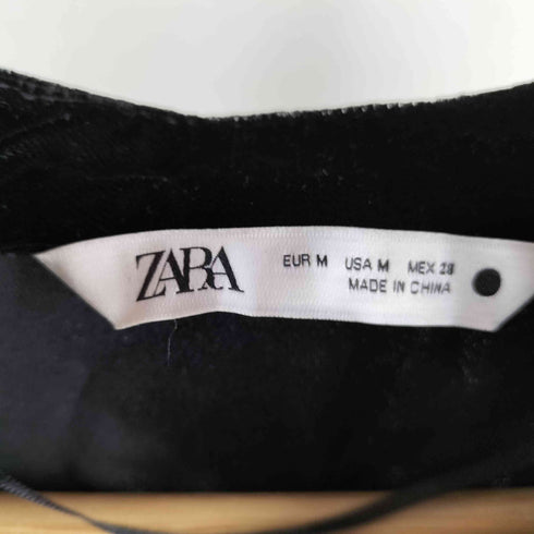 ザラ ZARA EMBROIDERED VELVET BLOUSE レディース import:M
