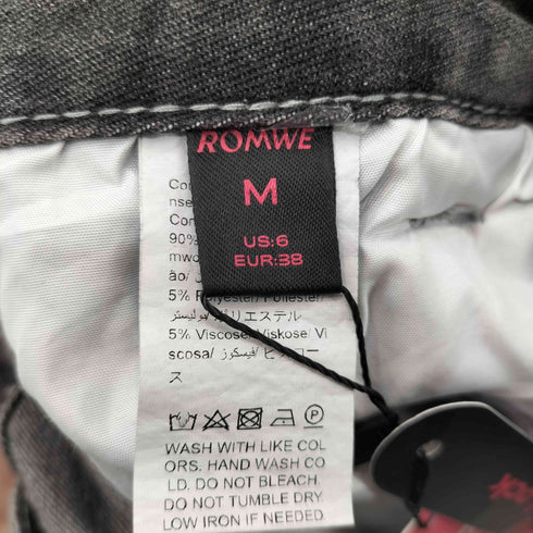 ROMWE ブラックデニム ボンテージパンツ レディース JPN:M