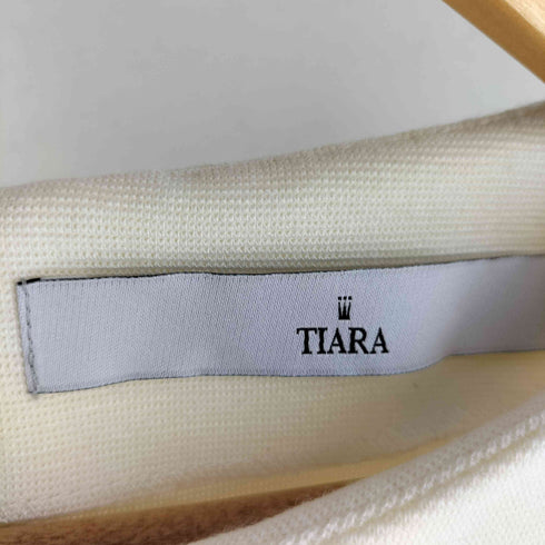 ティアラ Tiara タフタ切替ミラノリブトップス レディース