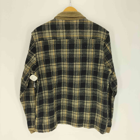 WESC NICK PLAID Fleece Shirt Jacket コーデュロイ 切替 チェック ジップアップ フリース ジャケット メンズ import:L