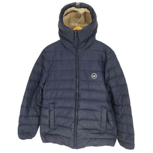 ホリスター Hollister ULTIMATE DOWN COLLECTION ロゴ プリント 裏起毛 フーデッド ダウン ジャケット メンズ import:S