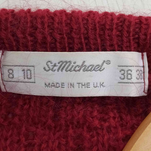 St michael イギリス製 モヘヤアクリル ニットカーディガン レディース 8-10 36-38