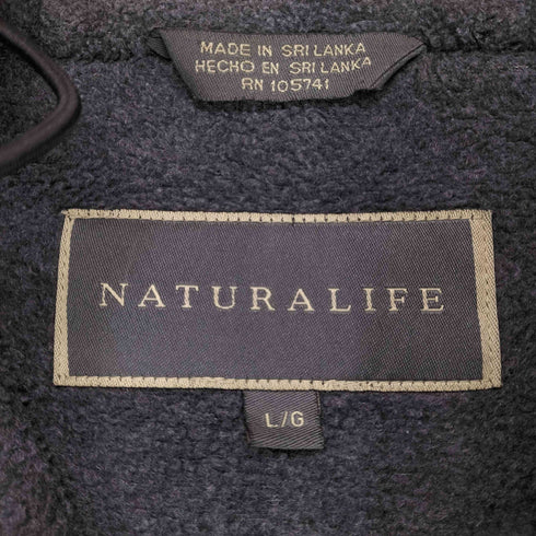 NATURALIFE スリランカ製 ドローコード ジップアップフーデッドジャケット メンズ L