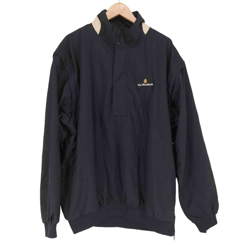 AHEAD AUTHENTICS 韓国製 THE WOODLANDS ワンポイント刺繍ハーフジップ ナイロンジャケット メンズ L