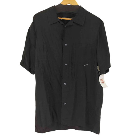 アレキサンダーワン Alexander Wang ブラック シルク ドラゴン シャツ メンズ JPN:S