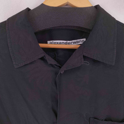 アレキサンダーワン Alexander Wang ブラック シルク ドラゴン シャツ メンズ JPN:S