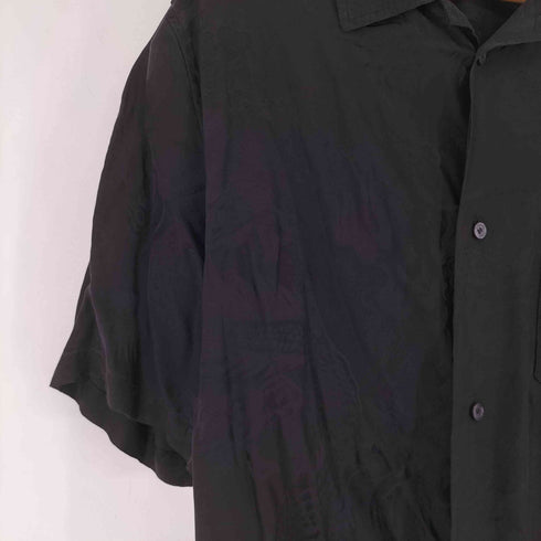 アレキサンダーワン Alexander Wang ブラック シルク ドラゴン シャツ メンズ JPN:S