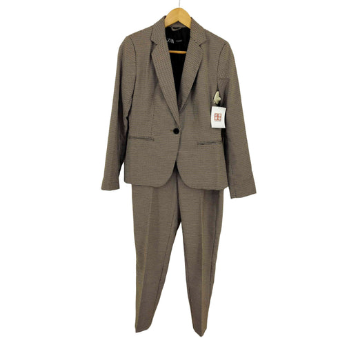 ザラ ZARA HOUNDSTOOTH TAILORED BLAZER & TROUSER レディース 36