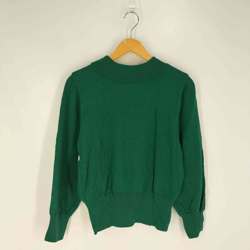 イヴサンローラン Yves Saint Laurent YSLロゴ ラインストーン 装飾 ウール モックネックニット レディース import:M