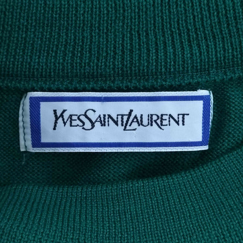 イヴサンローラン Yves Saint Laurent YSLロゴ ラインストーン 装飾 ウール モックネックニット レディース import:M