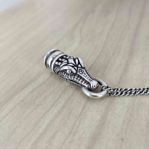 Kieselstein−Cord キーゼルシュタインコード sterling刻印 アリゲーターモチーフシルバーネックレス メンズ