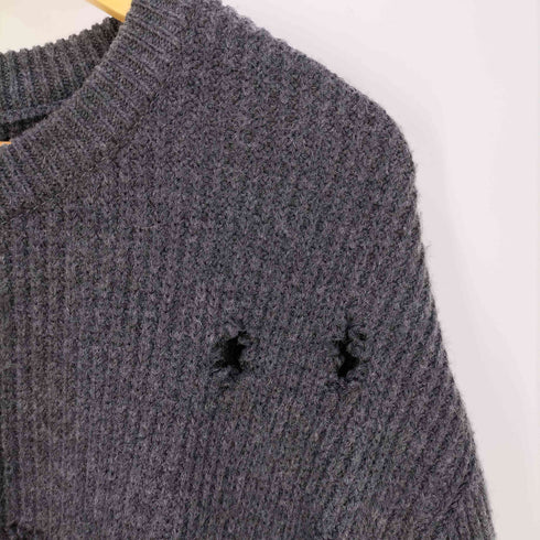 ラブラット LABRAT Damage Sweater ダメージ加工 クルーネックニット メンズ import:M