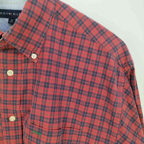 トミーヒルフィガー TOMMY HILFIGER 刺繍 ボタンダウン チェック シャツ メンズ import:M