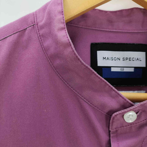 メゾンスペシャル MAISON SPECIAL 21SS エクストラプライムオーバーショートスリーブバンドカラーシャツ メンズ JPN:2