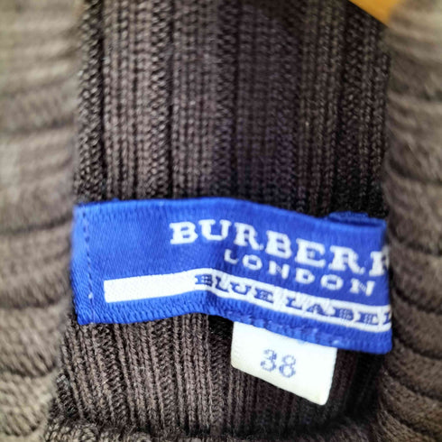 バーバリーブルーレーベル BURBERRY BLUE LABEL ロゴ刺繍 ウールタートルネックセーター レディース JPN:38