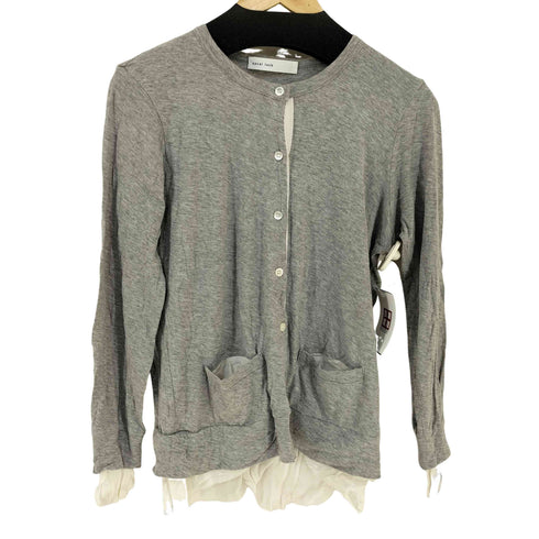 サカイラック sacai luck キュプラレイヤードデザイン ノーカラーコットンカーディガン レディース JPN:2